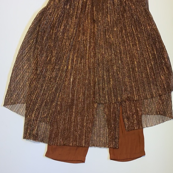 Anthropologie Maeve Sparkly Copper Skirt Pants - Women’s Size 0 - Picture 4 of 6